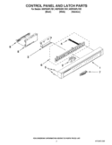 CONTROL PANEL AND LATCH PARTS Diagram and Parts List for WDF530PLYB1  Whirlpool Dishwasher