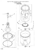AGITATOR, BASKET AND TUB Diagram and Parts List for LXR6432JQ1  Whirlpool Washer