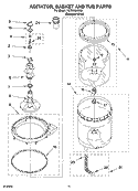 AGITATOR, BASKET AND TUB PARTS Diagram and Parts List for YLTE6234DQ5  Whirlpool Washer Dryer Combo