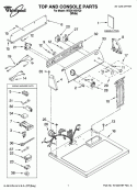TOP AND CONSOLE PARTS Diagram and Parts List for WGD5100VQ0  Whirlpool Dryer