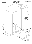 CABINET PARTS Diagram and Parts List for EV150FXKQ05  Whirlpool Freezer