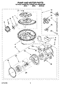 PUMP AND MOTOR PARTS Diagram and Parts List for KUDU03FTBL2  KitchenAid Dishwasher