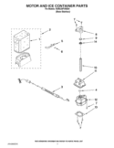 MOTOR AND ICE CONTAINER PARTS Diagram and Parts List for KSRG25FVMS04  KitchenAid Refrigerator