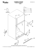 CABINET PARTS Diagram and Parts List for 5VWT18TFYW00  Whirlpool Refrigerator