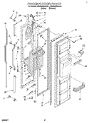 FREEZER DOOR Diagram and Parts List for KSRS22QAWH21  KitchenAid Refrigerator