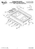 COOKTOP PARTS Diagram and Parts List for SF303PEKT1  Whirlpool Range