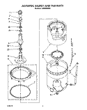 AGITATOR, BASKET AND TUB Diagram and Parts List for LA9580XWF0  Whirlpool Washer