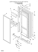 REFRIGERATOR DOOR Diagram and Parts List for GD25SFXHS04  Whirlpool Refrigerator