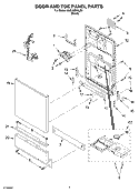 DOOR AND TOE PANEL PARTS Diagram and Parts List for DU018DWLB0  Whirlpool Dishwasher