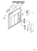 INNER DOOR PARTS Diagram and Parts List for DU850SWLQ0  Whirlpool Dishwasher