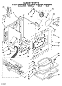 CABINET PARTS Diagram and Parts List for 7MLGR7648PG0  Whirlpool Dryer