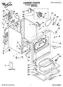 CABINET PARTS Diagram and Parts List for LEQ9508LW1  Whirlpool Dryer