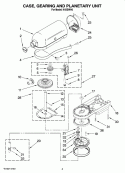 CASE, GEARING AND PLANETARY UNIT Diagram and Parts List for K4SSWH0  KitchenAid Mixer