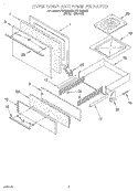 OVEN DOOR AND BROILER Diagram and Parts List for FGP305EW0  Roper Range