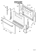 DOOR PARTS, MISCELLANEOUS PARTS Diagram and Parts List for YSF315PEKQ1  Whirlpool Range