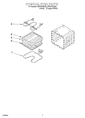 INTERNAL OVEN Diagram and Parts List for RBD305PDB8  Whirlpool Wall Oven