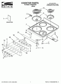 COOKTOP PARTS Diagram and Parts List for TEP200VAQ0  Estate Range