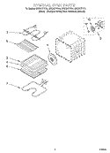 INTERNAL OVEN Diagram and Parts List for GBS307PDB4  Whirlpool Wall Oven