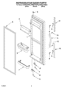 REFRIGERATOR DOOR Diagram and Parts List for GD5SHAXKT02  Whirlpool Refrigerator