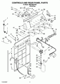 CONTROLS AND REAR PANEL PARTS Diagram and Parts List for 7MWT99920VW0  Whirlpool Washer
