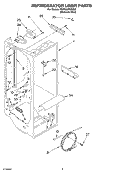REFRIGERATOR LINER Diagram and Parts List for KSRG25FKSS03  KitchenAid Refrigerator