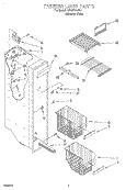 FREEZER LINER Diagram and Parts List for 3XART725F01  Whirlpool Refrigerator