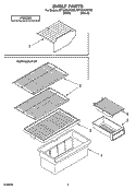 SHELF PARTS, OPTIONAL PARTS Diagram and Parts List for RT18VKXKQ03  Roper Refrigerator