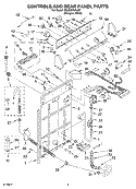 CONTROLS AND REAR PANEL Diagram and Parts List for 3RLSQ8533JQ1  Whirlpool Washer