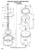 AGITATOR, BASKET AND TUB PARTS Diagram and Parts List for TAWS850PQ1  Estate Washer