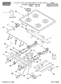 COOKTOP AND MANIFOLD, LITERATURE Diagram and Parts List for FGP305EW3  Roper Range