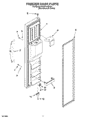 FREEZER DOOR PARTS Diagram and Parts List for GD5NVAXSA00  Whirlpool Refrigerator