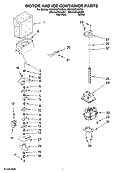 MOTOR AND ICE CONTAINER PARTS Diagram and Parts List for KSRG25FVMS00  KitchenAid Refrigerator