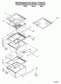 REFRIGERATOR SHELF PARTS Diagram and Parts List for ED2CHQXVB01  Whirlpool Refrigerator