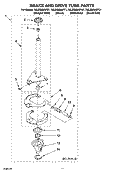 BRAKE AND DRIVE TUBE PARTS Diagram and Parts List for 7MLSQ8545PQ1  Whirlpool Washer