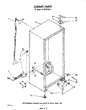 CABINET Diagram and Parts List for EV150CXKW1  Whirlpool Freezer