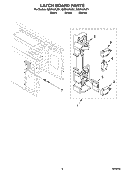 LATCH BOARD PARTS Diagram and Parts List for GM8155XJB1  Whirlpool Microwave