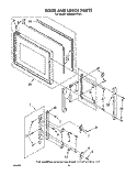 DOOR AND LATCH Diagram and Parts List for RM988PXLW9  Whirlpool Microwave Oven Combo