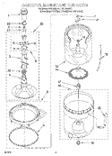 AGITATOR, BASKET AND TUB Diagram and Parts List for GSL9365EQ1  Whirlpool Washer