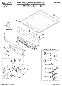 TOP AND CONSOLE PARTS Diagram and Parts List for GGW9250PL2  Whirlpool Dryer