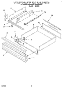UTILITY DRAWER AND RAIL Diagram and Parts List for KEDS200BBL0  KitchenAid Range