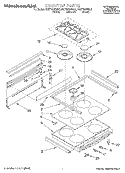 COOKTOP Diagram and Parts List for KGRT507FBL1  KitchenAid Range