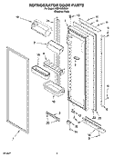 REFRIGERATOR DOOR PARTS Diagram and Parts List for KSBP25INSS01  KitchenAid Refrigerator