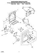 DISPENSER FRONT PARTS Diagram and Parts List for CS22AFXKQ05  Crosley Refrigerator