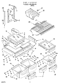 SHELF Diagram and Parts List for 3XKVN600F00  Whirlpool Refrigerator