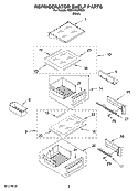 REFRIGERATOR SHELF PARTS Diagram and Parts List for KSSO36QMB03  KitchenAid Refrigerator