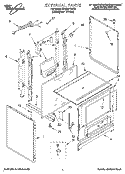 EXTERNAL Diagram and Parts List for SF330PEWQ2  Whirlpool Range