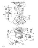 PUMP AND MOTOR Diagram and Parts List for KUDM220T3  KitchenAid Dishwasher