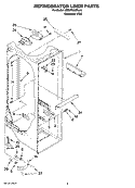 REFRIGERATOR LINER PARTS Diagram and Parts List for 6ED2FHKXRL04  Whirlpool Refrigerator