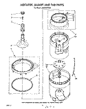 AGITATOR, BASKET AND TUB Diagram and Parts List for LA5400XPW3  Whirlpool Washer