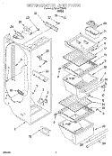 REFRIGERATOR LINER Diagram and Parts List for 3XART700F01  Whirlpool Refrigerator
